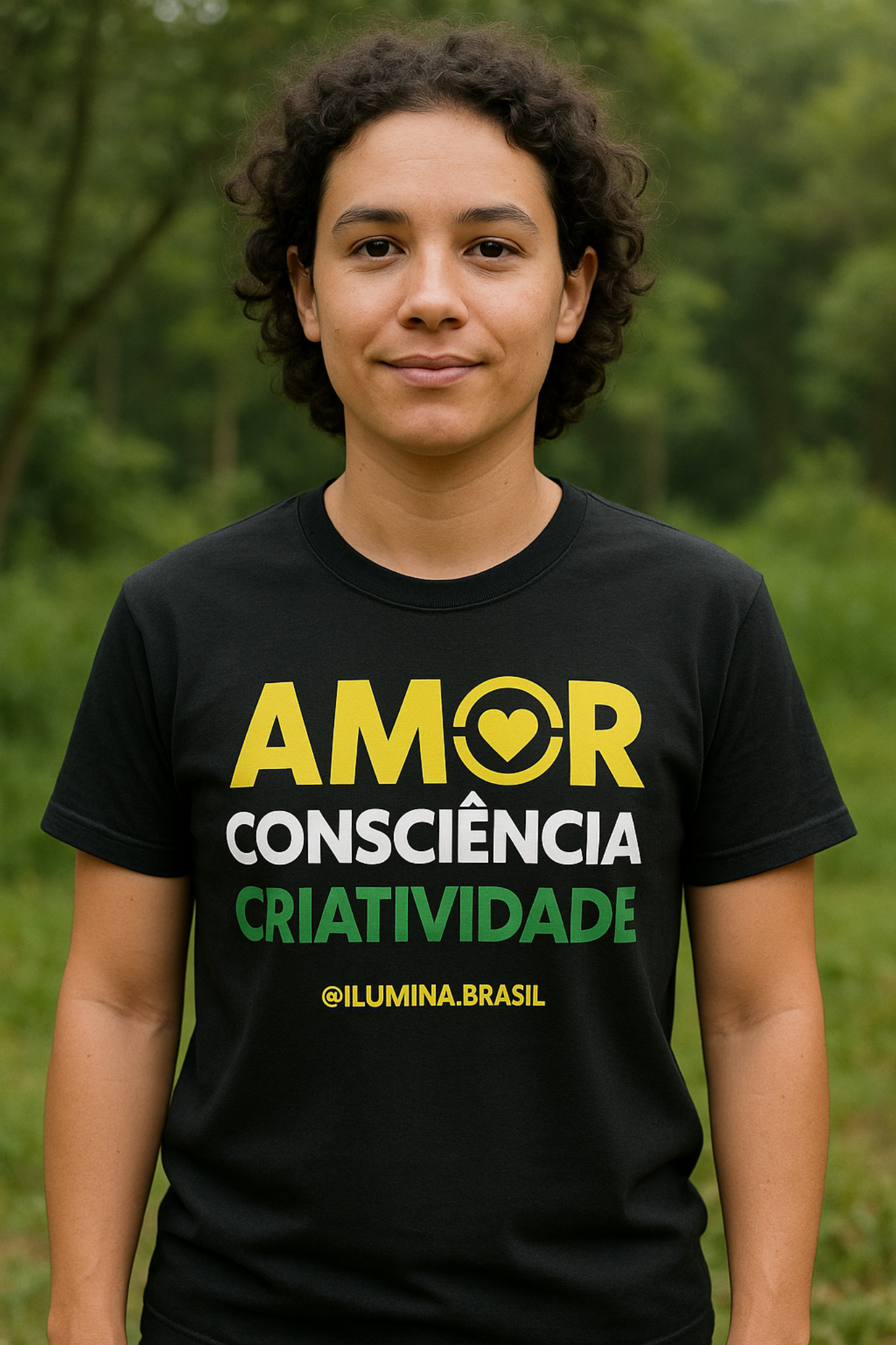 Camiseta — Amor, Consciência e Criatividade
